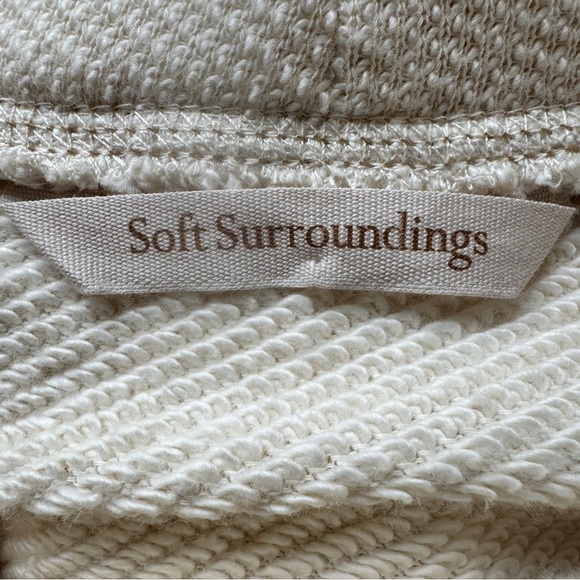 Soft Surroundings Danika Top Pullover Tunic Cream Tan Sweater Drawstring Sz P M - Picture 3 of 16